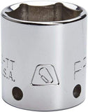 Proto - 15/16", 3/8" Drive, Deep Hand Socket - 12 Points, 2-3/4" OAL, Steel, Chrome Finish - USA Tool & Supply
