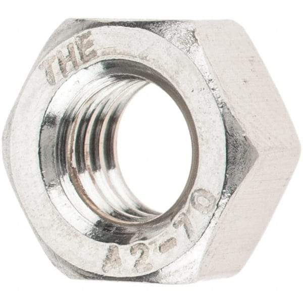 Value Collection - M6x1.00 Stainless Steel Right Hand Hex Nut - 10mm Across Flats, 5mm High, Uncoated - USA Tool & Supply