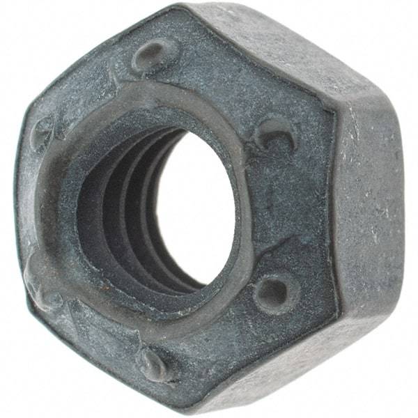 Made in USA - 1/4-20 UNC Grade L9 Hex Lock Nut with Distorted Thread - 7/16" Width Across Flats, 7/32" High, Uncoated with Wax Finish - USA Tool & Supply