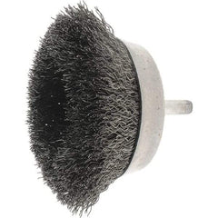 Weiler - 2-3/4" Diam, Steel Fill Cup Brush - 0.0118 Wire Diam, 7/8" Trim Length, 4,500 Max RPM - USA Tool & Supply