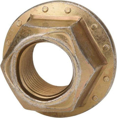 Made in USA - 5/16-24 Grade 8 Steel Hex Flange Lock Nut - Zinc Yellow Dichromate Finish - USA Tool & Supply