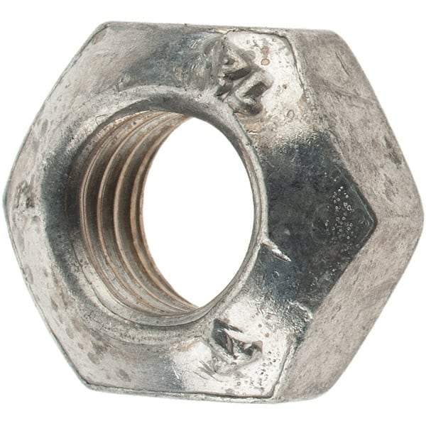 Made in USA - M10x1.50 Metric Coarse Grade 12 Hex Lock Nut with Distorted Thread - 10mm High, Cadmium Dicromate Finish - USA Tool & Supply