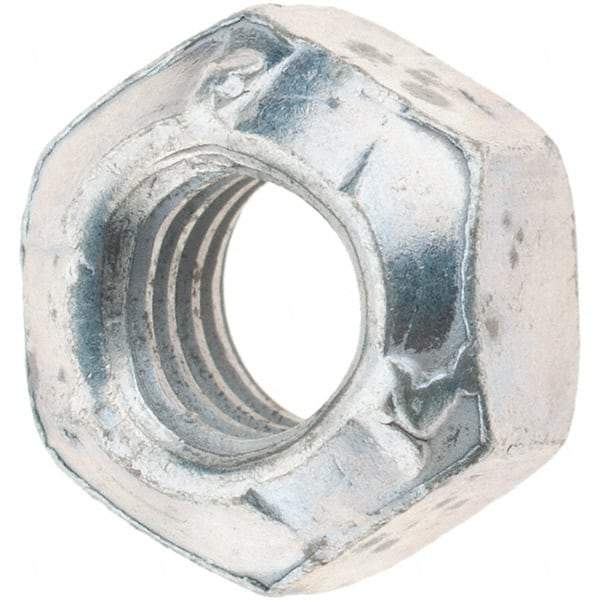 Made in USA - M6x1.00 Metric Coarse Grade 12 Hex Lock Nut with Distorted Thread - 6mm High, Cadmium Dicromate Finish - USA Tool & Supply