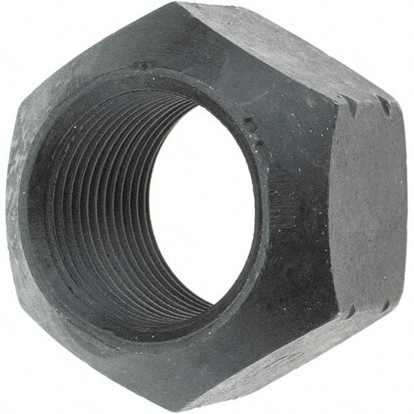 Made in USA - 1-14 UNF Grade L9 Hex Lock Nut with Distorted Thread - 1-1/2" Width Across Flats, Uncoated with Wax Finish - USA Tool & Supply