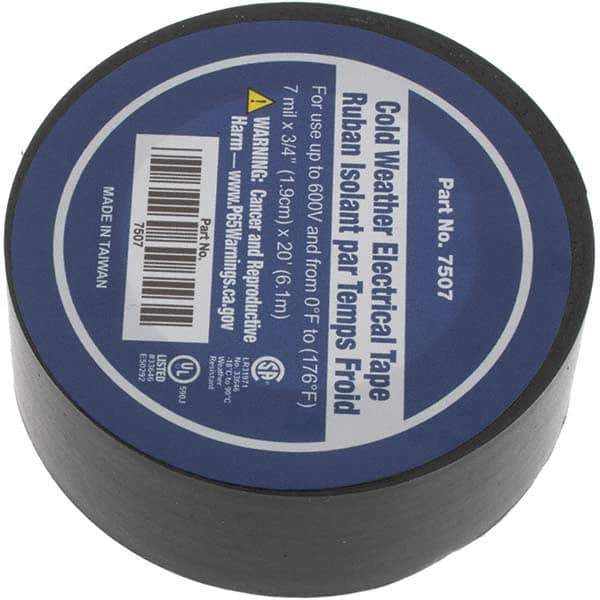 Value Collection - 3/4" x 20', Black Vinyl Electrical Tape - USA Tool & Supply