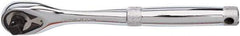 Proto - 3/8" Drive Pear Head Tethered Ratchet - Full Polish Chrome Finish, 11" OAL, 45 Gear Teeth, Long Handle - USA Tool & Supply