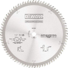 DeWALT - 10" Diam, 5/8" Arbor Hole Diam, 80 Tooth Wet & Dry Cut Saw Blade - Tungsten Carbide-Tipped, Standard Round Arbor - USA Tool & Supply