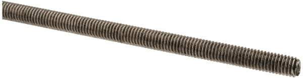 Made in USA - #10-32 UNF (Fine), 3' Long, Stainless Steel Threaded Rod - Right Hand Thread - USA Tool & Supply