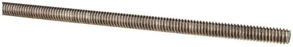 Made in USA - 1/4-20 UNC (Coarse), 3' Long, Stainless Steel Threaded Rod - Right Hand Thread - USA Tool & Supply