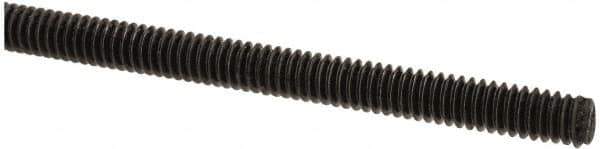 Value Collection - 1/4-20 UNC (Coarse), 6' Long, Medium Carbon Steel Threaded Rod - Black Oxide Finish, Right Hand Thread - USA Tool & Supply