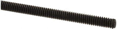 Value Collection - 1/4-20 UNC (Coarse), 6' Long, Medium Carbon Steel Threaded Rod - Black Oxide Finish, Right Hand Thread - USA Tool & Supply
