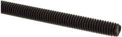 Value Collection - 5/16-18 UNC (Coarse), 6' Long, Medium Carbon Steel Threaded Rod - Black Oxide Finish, Right Hand Thread - USA Tool & Supply