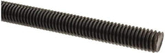 Value Collection - 3/8-16 UNC (Coarse), 6' Long, Medium Carbon Steel Threaded Rod - Black Oxide Finish, Right Hand Thread - USA Tool & Supply