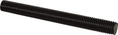 Value Collection - 1-8 UNC (Coarse), 6' Long, Medium Carbon Steel Threaded Rod - Black Oxide Finish, Right Hand Thread - USA Tool & Supply