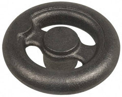 Made in USA - 4", Offset Handwheel - 1-1/8" Hub, Cast Iron, Plain Finish - USA Tool & Supply