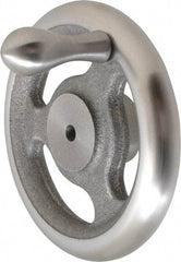 Made in USA - 5", Straight Handwheel - 1-1/2" Hub, Cast Iron, Plain Finish - USA Tool & Supply