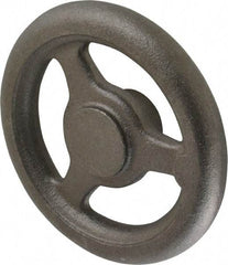 Made in USA - 6", Straight Handwheel - 1-5/8" Hub, Cast Iron, Plain Finish - USA Tool & Supply