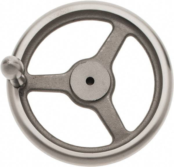 Made in USA - 10", Straight Handwheel - 2-1/4" Hub, Cast Iron, Plain Finish - USA Tool & Supply