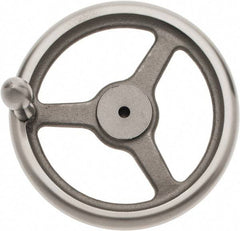 Made in USA - 10", Straight Handwheel - 2-1/4" Hub, Cast Iron, Plain Finish - USA Tool & Supply