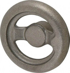 Made in USA - 4", Offset Handwheel - 1-1/8" Hub, Cast Iron, Plain Finish - USA Tool & Supply