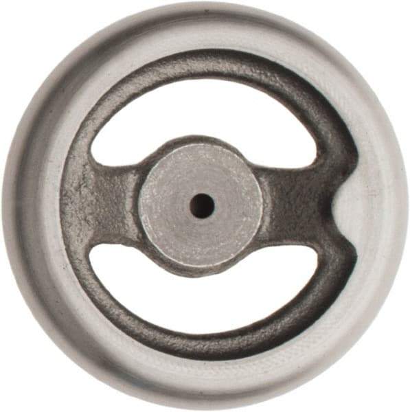 Made in USA - 4", Offset Handwheel - 1-1/8" Hub, Cast Iron, Plain Finish - USA Tool & Supply