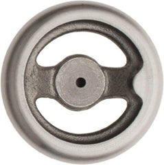 Made in USA - 4", Offset Handwheel - 1-1/8" Hub, Cast Iron, Plain Finish - USA Tool & Supply