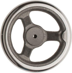 Made in USA - 6", Offset Handwheel - 1-3/8" Hub, Cast Iron, Plain Finish - USA Tool & Supply