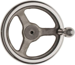 Made in USA - 8", Offset Handwheel - 1-3/4" Hub, Cast Iron, Plain Finish - USA Tool & Supply