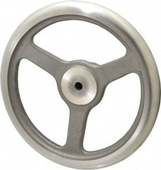 Made in USA - 10", Offset Handwheel - 2-1/8" Hub, Cast Iron, Plain Finish - USA Tool & Supply