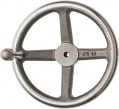 Made in USA - 12", Offset Handwheel - 2-1/2" Hub, Cast Iron, Plain Finish - USA Tool & Supply