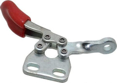 De-Sta-Co - 60 Lb Holding Capacity, Horizontal Handle, Manual Hold Down Toggle Clamp - 82° Handle Movement, 94° Bar Opening, Solid Bar, Straight Base, Electro-Plated Zinc, Carbon Steel - USA Tool & Supply