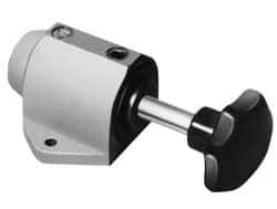 De-Sta-Co - 3,000 N Capacity, M6 Plunger, 12mm Plunger Diam, Foot Mt, One Hand, Hand Lever Actuation, Variable Stroke Straight Line Action Clamp - 45mm Max Rapid Stroke, 3mm Max Clamping Stroke, 6.5mm Mt Hole Diam, 68mm Overall Height, 153mm OAL - USA Tool & Supply