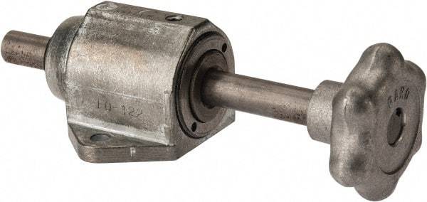De-Sta-Co - 3,000 N Capacity, M6 Plunger, 12mm Plunger Diam, Foot Mt, One Hand, Hand Wheel Actuation, Variable Stroke Straight Line Action Clamp - 45mm Max Rapid Stroke, 3mm Max Clamping Stroke, 6.5mm Mt Hole Diam, 68mm Overall Height, 153mm OAL - USA Tool & Supply