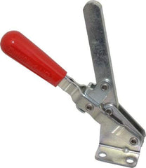 De-Sta-Co - 750 Lb Holding Capacity, Vertical Handle, Manual Hold Down Toggle Clamp - 58° Handle Movement, 103° Bar Opening, Solid Bar, Flanged Base, Electro-Plated Zinc, Carbon Steel - USA Tool & Supply