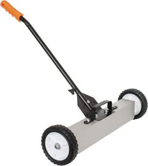 Shields Magnetics - 24" Long Push Magnetic Sweeper with Wheels - 6-13/16" Wide x 13" High x 48" Long, 7" Wheel Diam, 3/4 to 1-1/2" Clearance - USA Tool & Supply