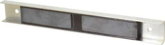 Eclipse - 30 Max Pull Force Lb, 12" Long x 1-1/2" Wide x 5/8" Thick, Rectangular Channel, Ceramic Fixture Magnet - 212°F Max Operating Temp, 0.01" Mounting Hole Diam, Stainless Steel Housing - USA Tool & Supply