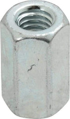 Value Collection - 5/16-18 UNC, 7/8" OAL Steel Standard Coupling Nut - Zinc-Plated Finish, 1/2" Width Across Flats - USA Tool & Supply