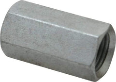 Value Collection - 1/2-20 UNF, 1-1/4" OAL Steel Standard Coupling Nut - Zinc-Plated Finish, 5/8" Width Across Flats - USA Tool & Supply