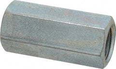 Made in USA - 3/4-10 UNC, 2-1/4" OAL Steel Standard Coupling Nut - Zinc-Plated Finish, 1" Width Across Flats - USA Tool & Supply