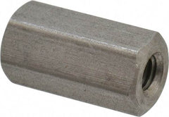 Made in USA - #10-32 UNF, 3/4" OAL Stainless Steel Standard Coupling Nut - 3/8" Width Across Flats - USA Tool & Supply