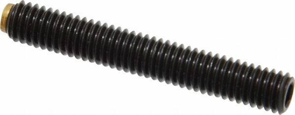 J.W. Winco - M6x1.00 Metric Coarse, 40mm Length of Thread, Soft Tip Point Set Screw - Grade 5.8 Steel, 3mm Key - USA Tool & Supply