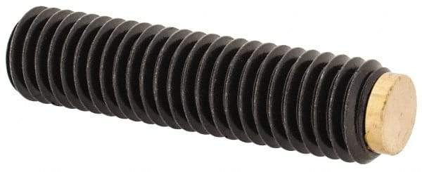 J.W. Winco - M8x1.25 Metric Coarse, 32mm Length of Thread, Soft Tip Point Set Screw - Grade 5.8 Steel, 4mm Key - USA Tool & Supply