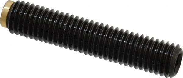 J.W. Winco - M10x1.50 Metric Coarse, 50mm Length of Thread, Soft Tip Point Set Screw - Grade 5.8 Steel, 5mm Key - USA Tool & Supply