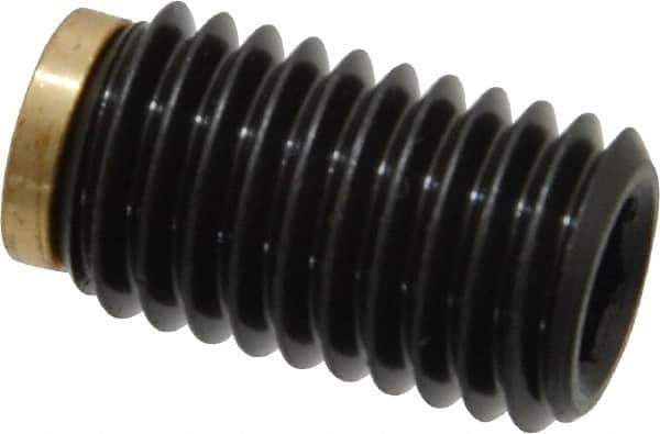J.W. Winco - M12x1.75 Metric Coarse, 20mm Length of Thread, Soft Tip Point Set Screw - Grade 5.8 Steel, 6mm Key - USA Tool & Supply
