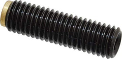 J.W. Winco - M12x1.75 Metric Coarse, 40mm Length of Thread, Soft Tip Point Set Screw - Grade 5.8 Steel, 6mm Key - USA Tool & Supply