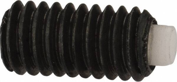 J.W. Winco - M4x0.70 Metric Coarse, 8mm Length of Thread, Soft Tip Point Set Screw - Grade 5.8 Steel, 2mm Key - USA Tool & Supply