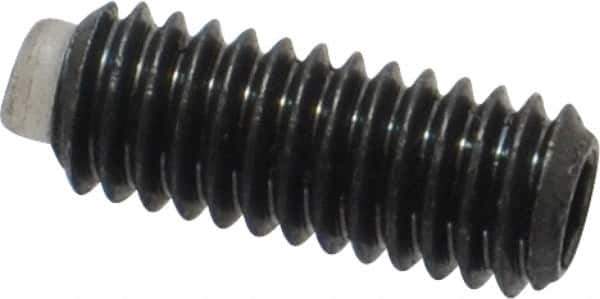J.W. Winco - M4x0.70 Metric Coarse, 10mm Length of Thread, Soft Tip Point Set Screw - Grade 5.8 Steel, 2mm Key - USA Tool & Supply