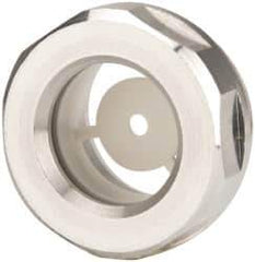 J.W. Winco - G 3/4 Thread, 30mm Distance Across Flats, Aluminum Oil Level Sight Glasses - 32mm Flange Diameter, 8mm Head Height, 9mm Length Under Head - USA Tool & Supply