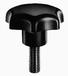 Gibraltar - 50mm Head Diam, 7 Point Lobed Knob - M10x1.5 Stem, Thermoplastic - USA Tool & Supply