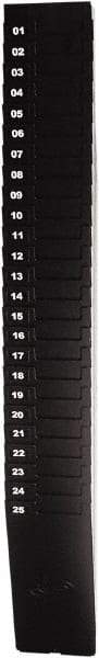 Lathem Time - 33-1/2" High x 4-1/2" Wide 25 Pocket Adjustable Time Card Rack - Black, Use with Time Cards - USA Tool & Supply